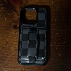 Wallis Black and Dark Gray Checkered Phone Case